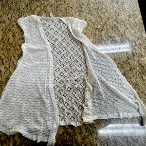 White knit womens vest